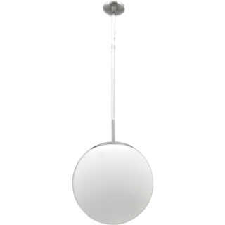 Suspensão GLOBAL 1xE27 Alt.Reg.xD.35cm Níquel/Branco