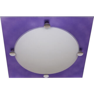 Plafond TAURO quadrado pequeno 1xE14 C.25xL.25xAlt.7cm Beringela/Branco