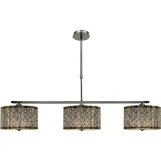 Candeeiro de tecto TORONTO 3xE27 C.110xL.25xAlt.Reg.cm Cromado