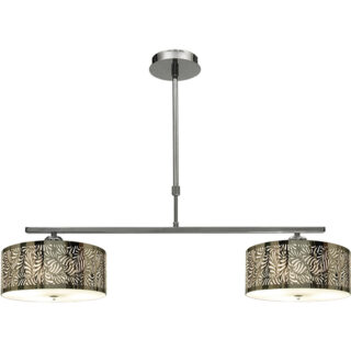Candeeiro de tecto CHICAGO 2xE27 C.86xL.30xAlt.Reg.cm Cromado