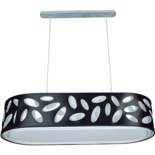 Candeeiro de tecto FRISIA oval 4xE27 C.90xL.35xAlt.Reg.cm Preto/Branco