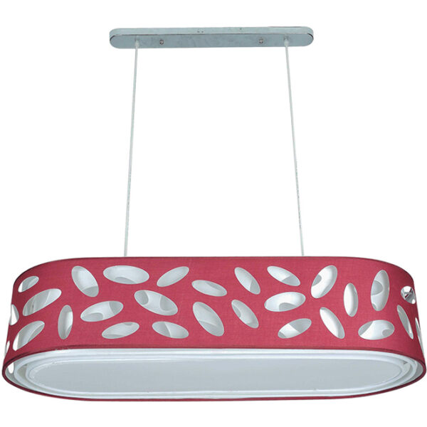 Candeeiro de tecto FRISIA oval 4xE27 C.90xL.35xAlt.Reg.cm Beringela/Branco