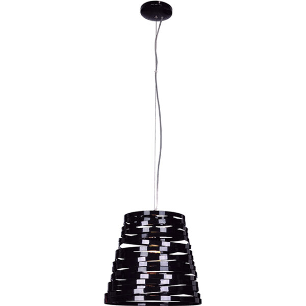 Suspensão ELSA 1xE27 Alt.Reg.xD.33cm preto