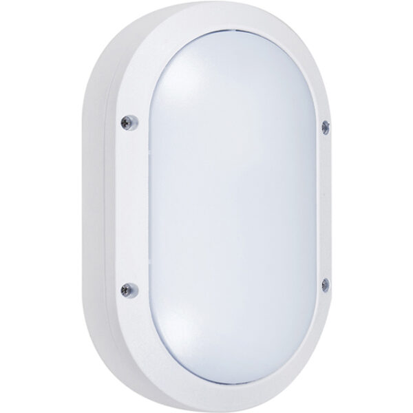 Aplique AMAZONAS pequeno IP54 1xE27 C.13,5xL.6xAlt.22cm alumínio + policarbonato (PC) branco