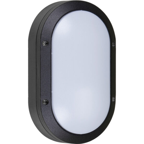 Aplique AMAZONAS pequeno IP54 1xE27 C.13,5xL.6xAlt.22cm alumínio + policarbonato (PC) preto