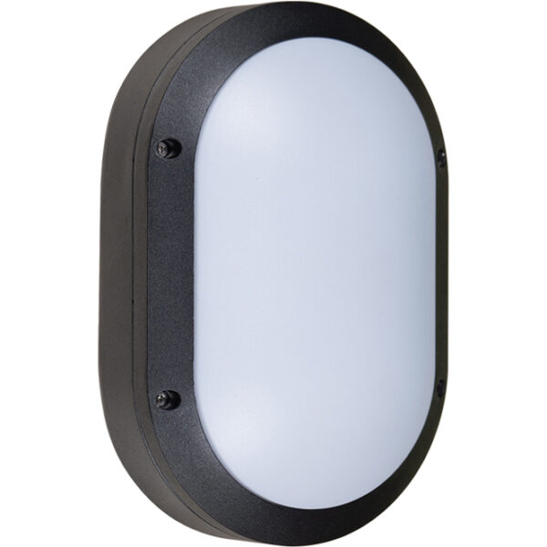 Aplique AMAZONAS grande IP54 1xE27 C.18,5xL.9xAlt.28cm alumínio + policarbonato (PC) preto