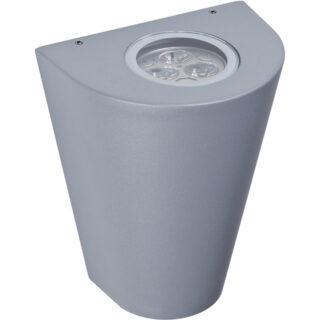 Aplique GANGES IP54 1xGU10 C.12,5xL.9xAlt.15,5cm Metal+Vidro Cinzento