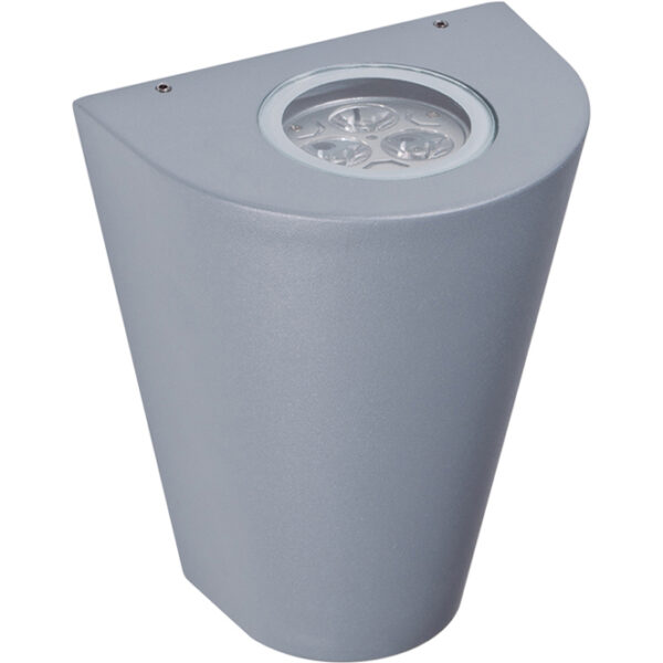 Aplique GANGES IP54 1xGU10 C.12,5xL.9xAlt.15,5cm metal+vidro cinzento