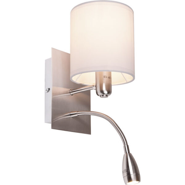 Aplique CARMINA 1xE14+1x3W LED C.12xL.23xAlt.38cm bege/níquel
