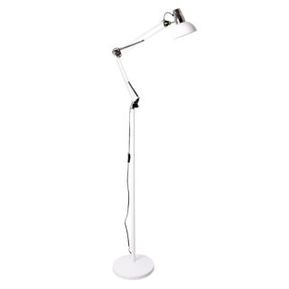 Candeeiro de pé ANTIGONA articulado 1xE27 C.15xL.12,5xAlt.Reg.cm Branco e Cromado