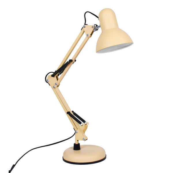 Candeeiro de mesa ANTIGONA articulado 1xE27 C.15,5xAlt.Reg.cm amarelo mate