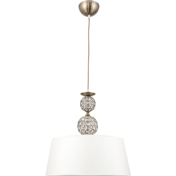 Suspensão KEGAN 1xE27 Alt.Reg.xD.45cm Oxidado/Branco