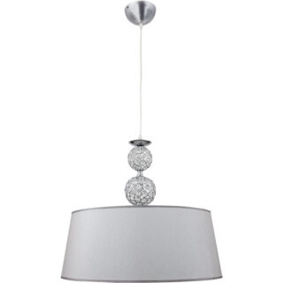 Suspensão KEGAN 1xE27 Alt.Reg.xD.45cm Cromado/Prata