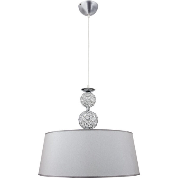 Suspensão KEGAN 1xE27 Alt.Reg.xD.45cm Cromado/Prata