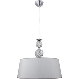 Suspensão KEGAN 1xE27 Alt.Reg.xD.54cm Cromado/Prata