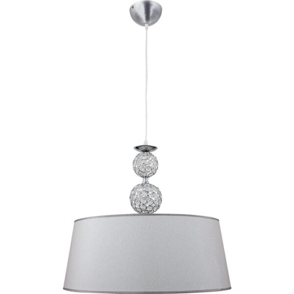 Suspensão KEGAN 1xE27 Alt.Reg.xD.54cm Cromado/Prata