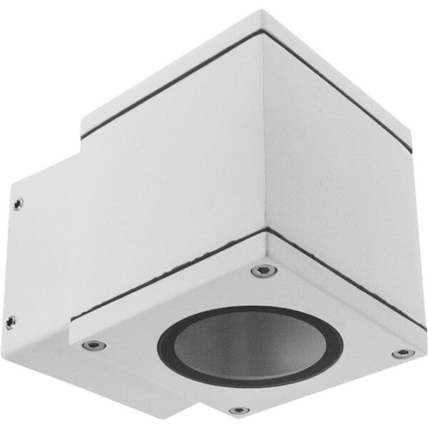 Aplique HOOKE IP54 1xGU10 C.8xL.11,6xAlt.8,5cm Alumínio+Vidro Branco