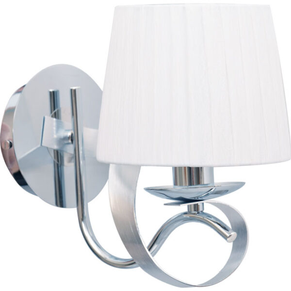 Aplique CLEVELAND 1xE14 C.15xL.23,5xAlt.26cm Cromado/Branco