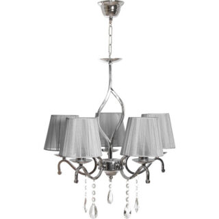 Candeeiro de tecto TENERIFE 5xE14 Alt.Reg.xD.65cm Cinzento/Cromado