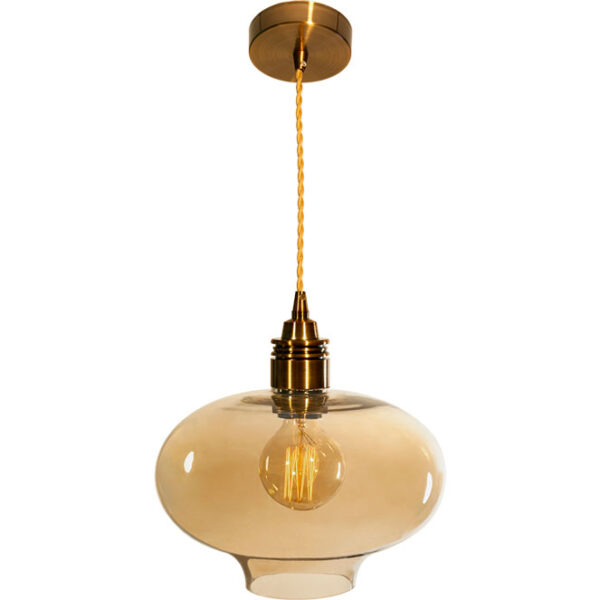 Suspensão MURIEL 1xE27 Alt.Reg.xD.27cm Ambar/Oxidado