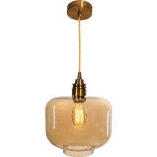 Suspensão MURIEL 1xE27 Alt.Reg.xD.25cm Ambar/Oxidado