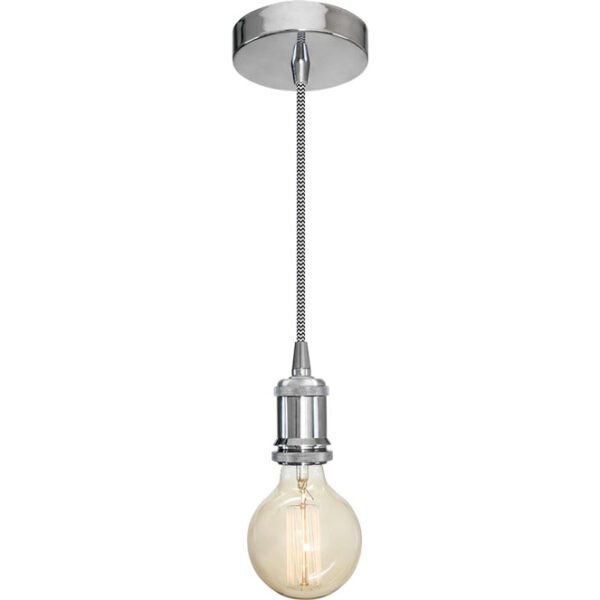 Suspensão TRIPOLI 1xE27 Alt.Reg.xD.10cm Cromado