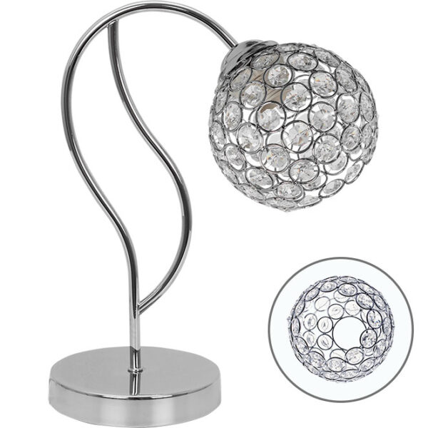Candeeiro de mesa BALBINA 1xE14 C.15xL.27xAlt.35cm Cromado