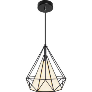 Suspensão NEVADA 1xE27 Alt.Reg.xD.28cm Preto