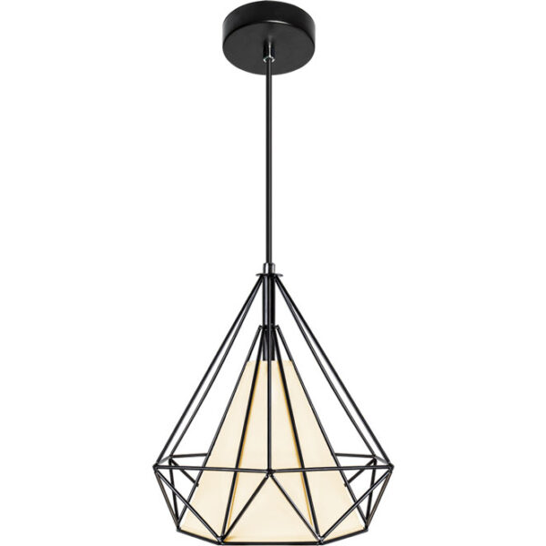 Suspensão NEVADA 1xE27 Alt.Reg.xD.28cm Preto