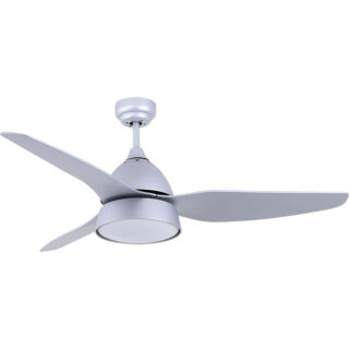 Ventoinha tecto AUTAN 3 palas 2xE27 Alt.42xD.132cm Cinzento/Prata