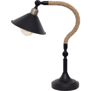 Candeeiro de mesa SOGA 1xE27 C.22,5xL.42xAlt.57cm Corda preto