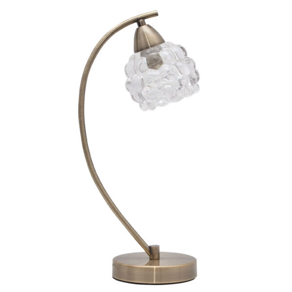 Candeeiro de mesa TULIPA GLASS 1xE14 Alt.41,6cm oxidado