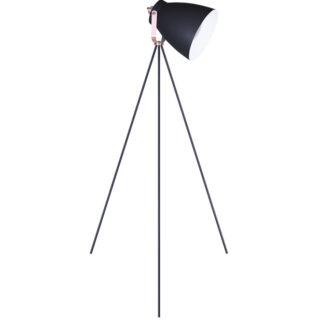 Candeeiro de pé GETTING 1xE27 Alt.150xD.86cm preto/cor cobre