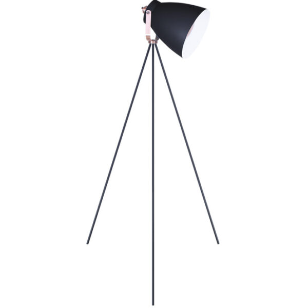 Candeeiro de pé GETTING 1xE27 Alt.150xD.86cm preto/cor cobre