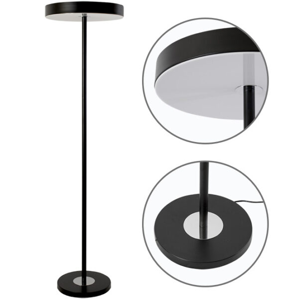 Candeeiro de pé AINOA 1x36W LED 5670lm 3000K Alt.150xD.40cm preto