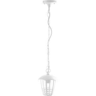 Suspensão TERVA IP44 1xE27 Alt.Reg.xD.18cm Branco