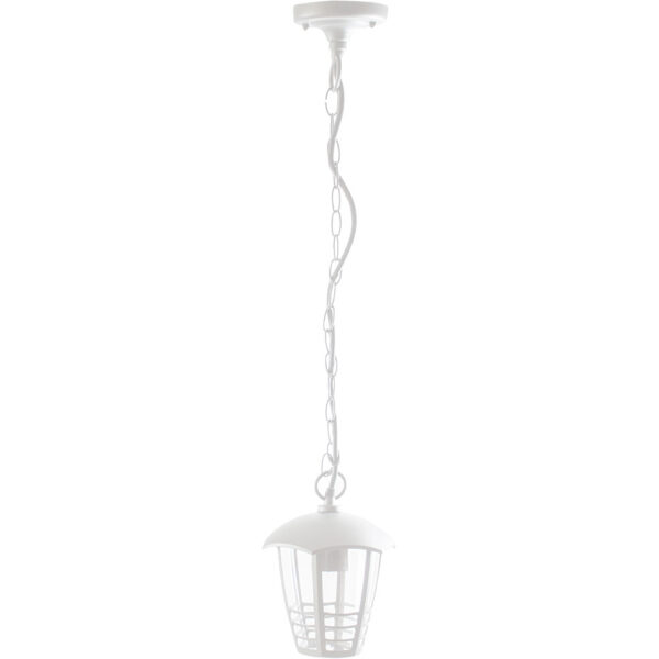 Suspensão TERVA IP44 1xE27 Alt.Reg.xD.18cm Branco