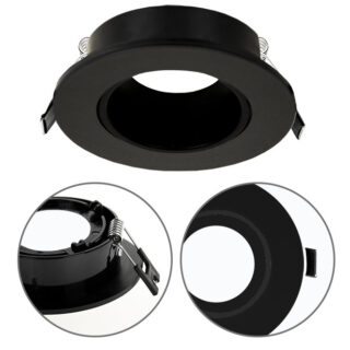Aro de encastrar ONIRO redondo Alt.2,9xD.9cm policarbonato (PC) preto