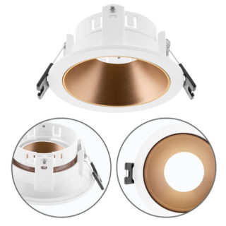 Aro de encastrar ONIRO redondo Alt.3,9xD.8,8cm policarbonato (PC) dourado