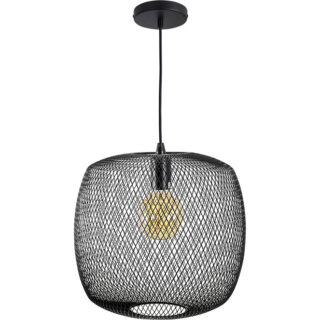 Suspensão LUMIERE 1xE27 Alt.Reg.xD.33cm Preto