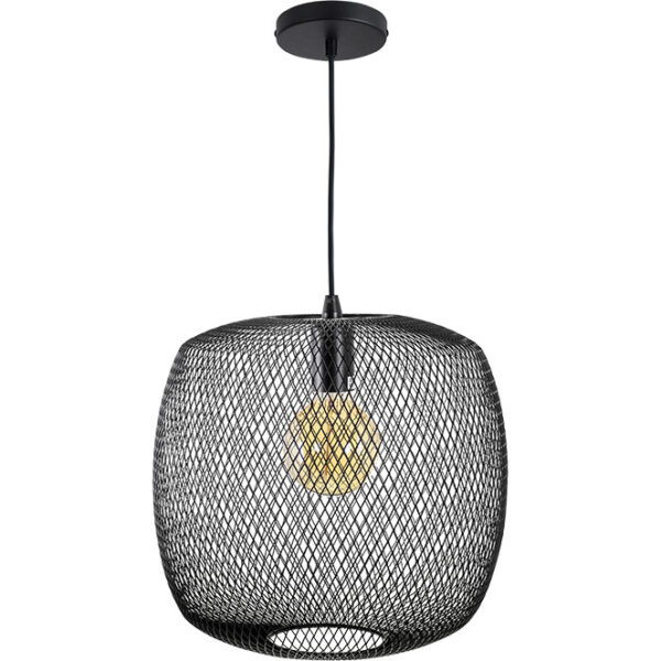 Suspensão LUMIERE 1xE27 Alt.Reg.xD.33cm Preto