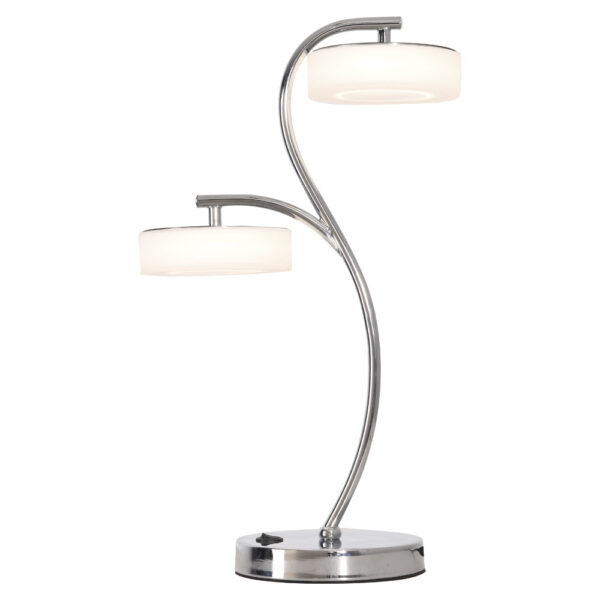 Candeeiro de mesa TOKIO 2x12W LED 1920lm 4000K C.28,5xL.16xAlt.47,8cm cromado
