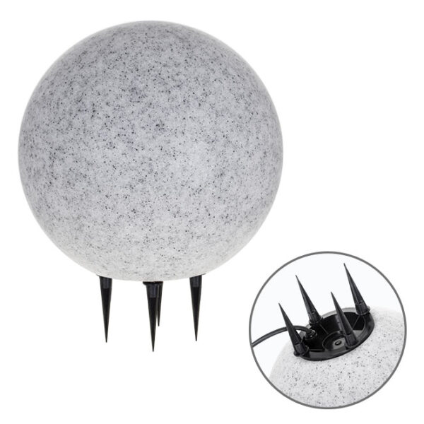 Bola de luz com espigão BONINA IP65 1xE27 Alt.37xD.30cm cor granito
