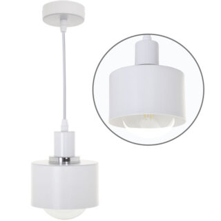Suspensão NICOLETA 1xE27 Alt.Reg.xD.13cm Branco