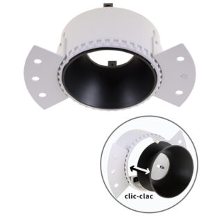 Aro de encastrar HATOR redondo para gesso cartonado C.14xL.8,4xAlt.5,2cm preto