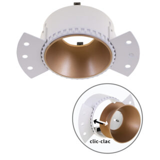 Aro de encastrar HATOR redondo para gesso cartonado C.14xL.8,4xAlt.5,2cm dourado