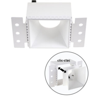 Aro de encastrar HAPI quadrado para gesso cartonado C.13xL.7,5xAlt.5,5cm branco