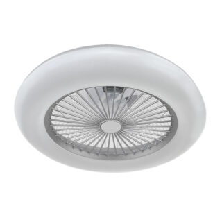 Ventoinha de tecto RAKI prata, 5 palas, 80W LED 3000-6000K, Alt.19xD.55cm