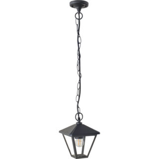 Suspensão DORNELA IP44 1xE27 C.16xL.16xAlt.Reg.cm Alumínio+Vidro Antracite