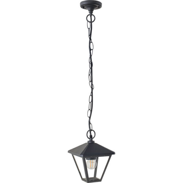 Suspensão DORNELA IP44 1xE27 C.16xL.16xAlt.Reg.cm Alumínio+Vidro Antracite